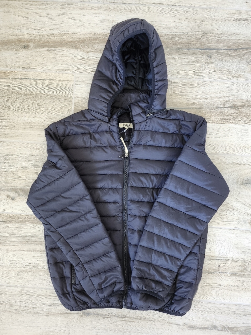 RUXEN  European Brand designed Puffer Jacket in Black Men's Size L